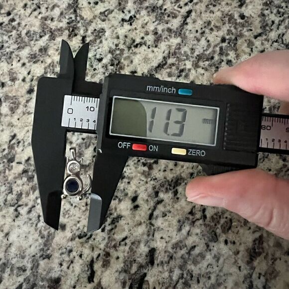 Cat Sterling Silver Charm Kitty Lover September Birthstone Clear Blue Rhinestone - Picture 8 of 9